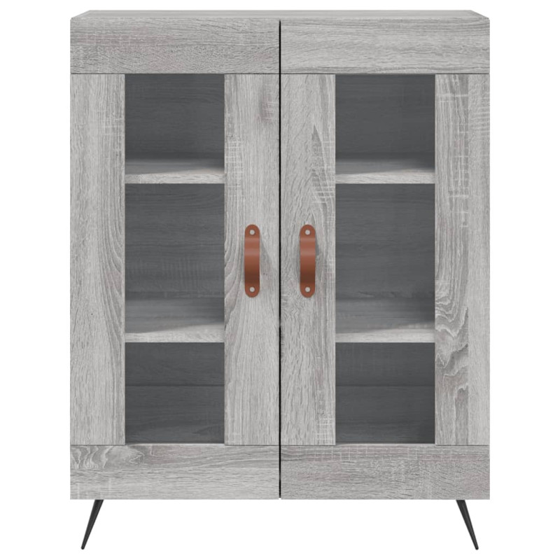 Witrynka szary dąb sonoma 69,5x34x180cm materiał drewnopochodny