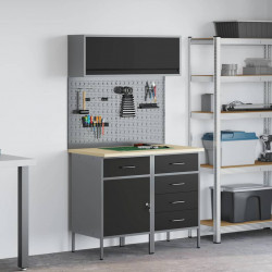 Zestaw szafek roboczych z szufladą z półką 5 pcs Czarny