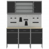 Szafka robocza z półką 7 pcs Czarny Drewno inżynieryjne i stal