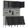Szafka robocza 8 pcs Czarny Drewno inżynieryjne i stal