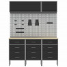 Zestaw szafek roboczych z szufladą 8 pcs Czarny