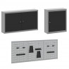 Szafka robocza 8 pcs Czarny Drewno inżynieryjne i stal