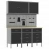Szafka robocza 8 pcs Czarny Drewno inżynieryjne i stal