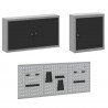 Szafka robocza 10 pcs Czarny Drewno inżynieryjne i stal