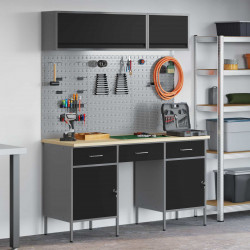 Zestaw szafek roboczych z szufladą Z blokadą 8 pcs Czarny