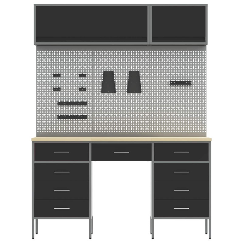 Zestaw szafek roboczych z szufladą Z blokadą 8 pcs Czarny