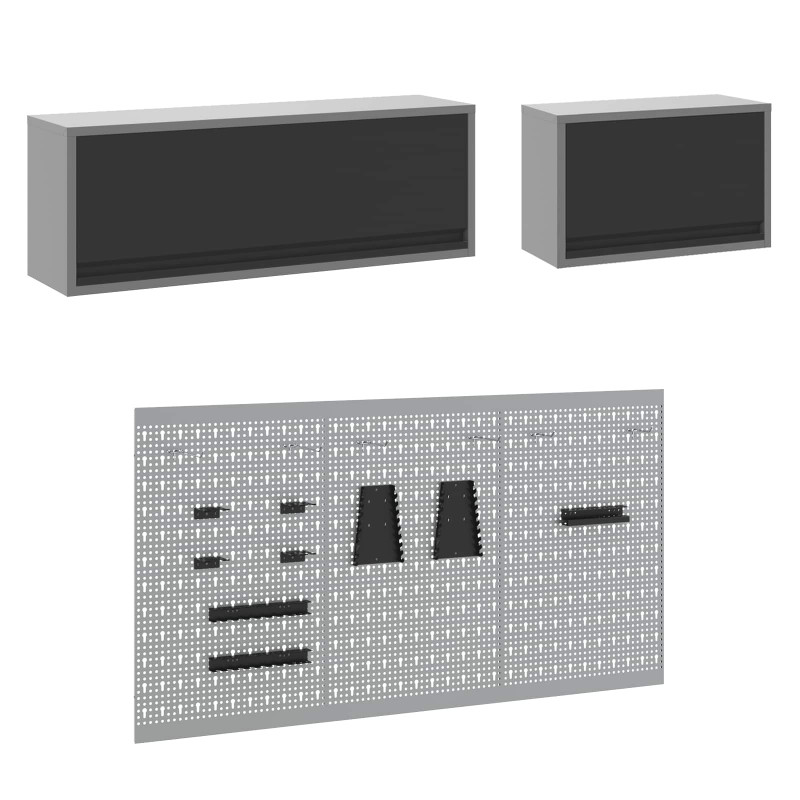 Zestaw szafek roboczych z szufladą Z blokadą 8 pcs Czarny