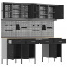 Szafka robocza 10 pcs Czarny Drewno inżynieryjne i stal