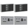 Szafka robocza 10 pcs Czarny Drewno inżynieryjne i stal
