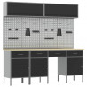Zestaw szafek roboczych z szufladą Z blokadą 10 pcs Czarny