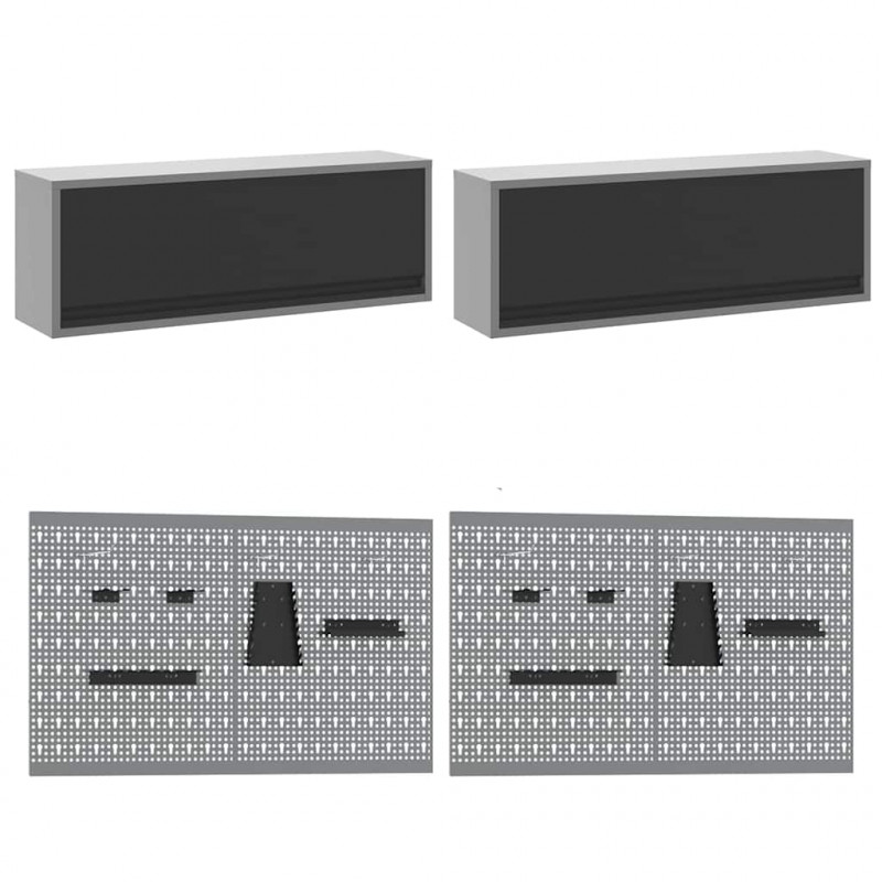 Zestaw szafek roboczych z szufladą Z blokadą 10 pcs Czarny