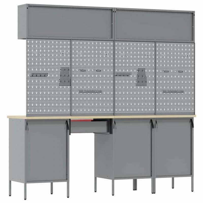 Zestaw szafek roboczych z szufladą Z blokadą 10 pcs Czerwony