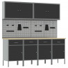 Szafka robocza 10 pcs Czarny Drewno inżynieryjne i stal