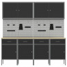 Szafka robocza 10 pcs Czarny Drewno inżynieryjne i stal
