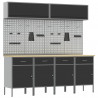 Zestaw szafek roboczych z przechowywaniem 10 pcs Czarny