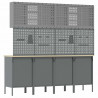 Szafka robocza 10 pcs Czarny Drewno inżynieryjne i stal