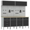 Zestaw szafek roboczych z przechowywaniem 10 pcs Czarny