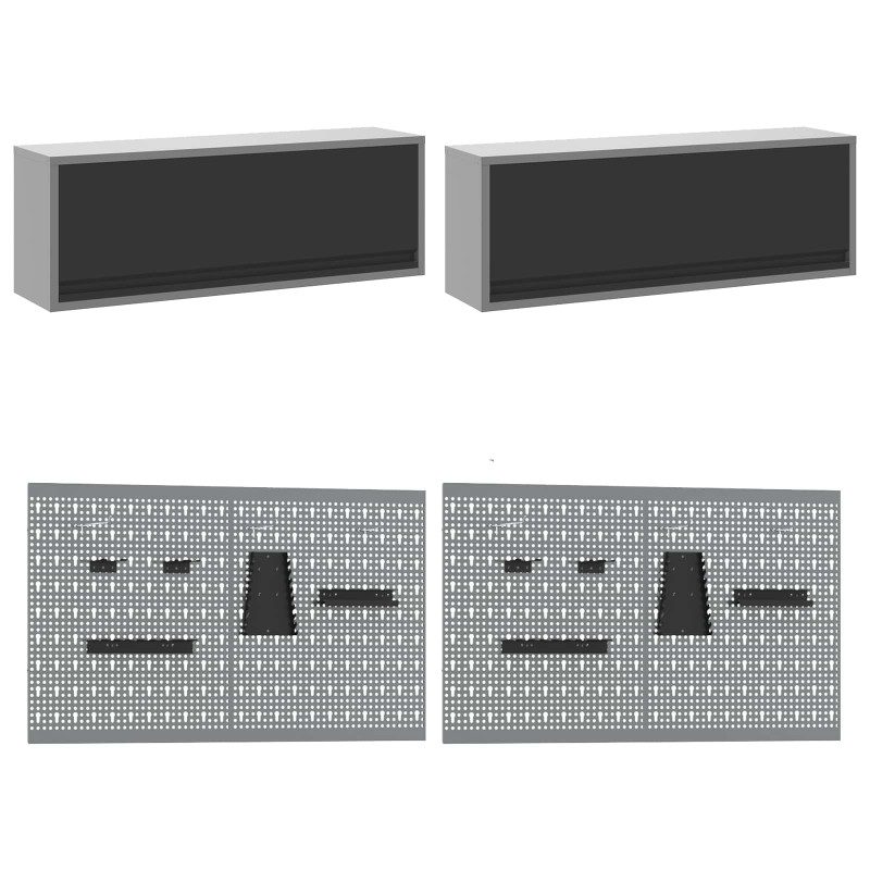 Zestaw szafek roboczych z przechowywaniem 10 pcs Czarny