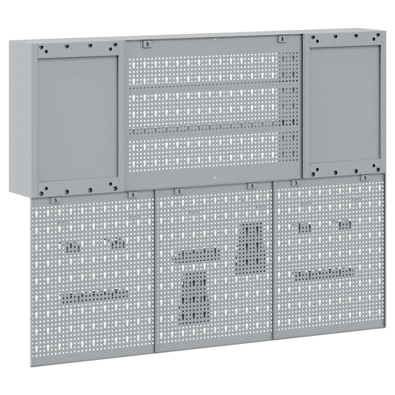 Zestaw szafek roboczych z szufladą 12 pcs Czerwony i Szary