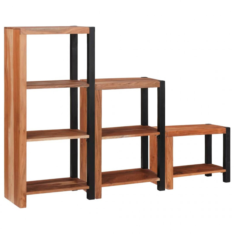 Półka na książki 3 pcs Brązowy 50 x 30 x 110 cm