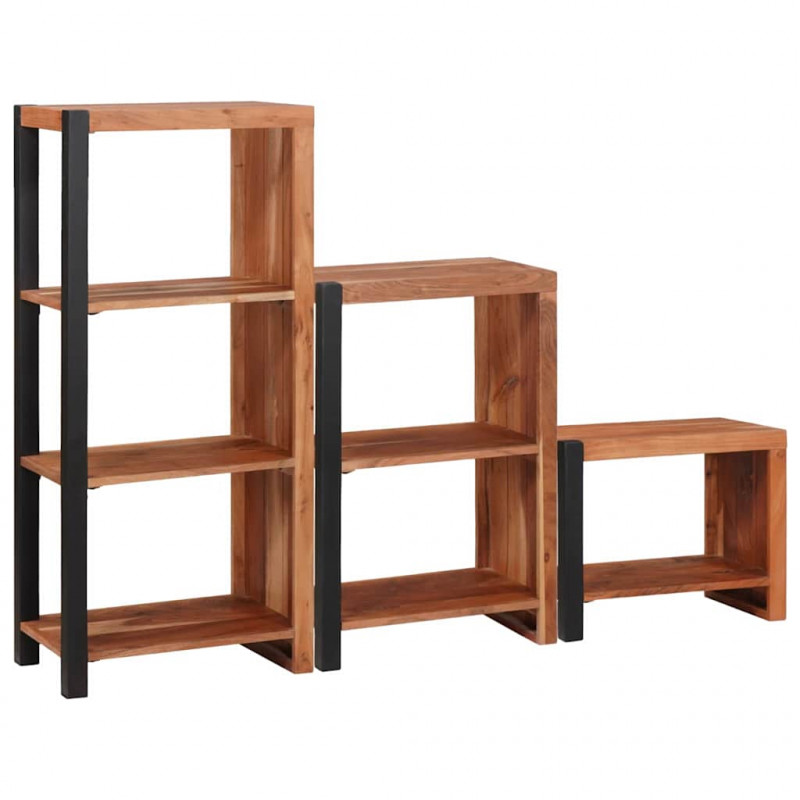 Półka na książki 3 pcs Brązowy 50 x 30 x 110 cm