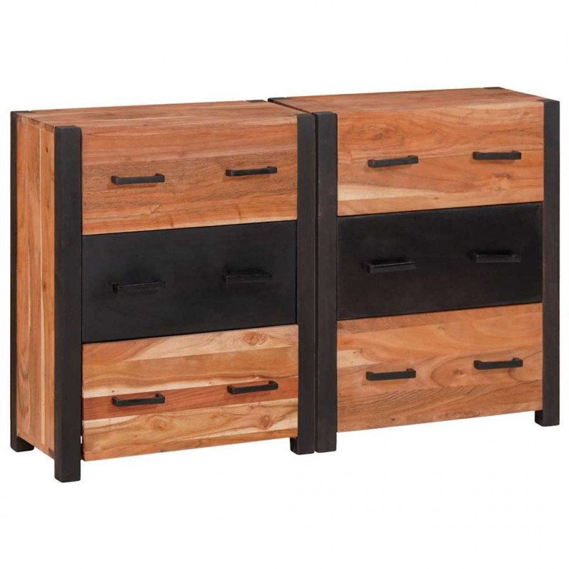 Bufet 3 pcs Brązowy 110 x 30 x 75 cm Lite Drewno Akacji