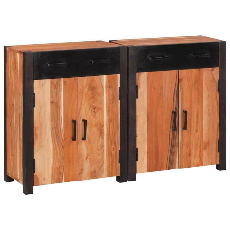 Bufet 2 pcs Brązowy 110 x 30 x 75 cm Lite Drewno Akacji