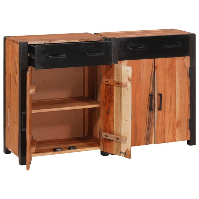 Bufet 2 pcs Brązowy 110 x 30 x 75 cm Lite Drewno Akacji