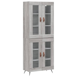 Witrynka szary dąb sonoma 69,5x34x180cm materiał drewnopochodny