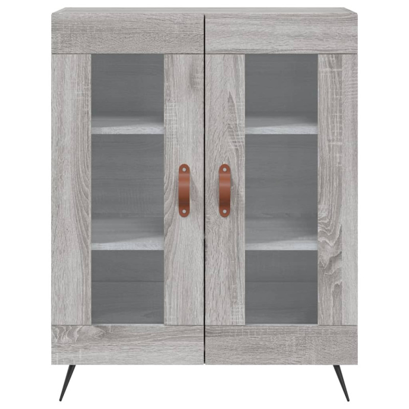 Witrynka szary dąb sonoma 69,5x34x180cm materiał drewnopochodny