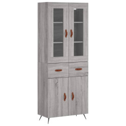 Witrynka szary dąb sonoma 69,5x34x180cm materiał drewnopochodny