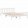 Łóżko z regałem, bez materaca, białe, 150x200 cm, sosnowe