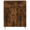 Witrynka przydymiony dąb 69,5x34x180 cm materiał drewnopochodny