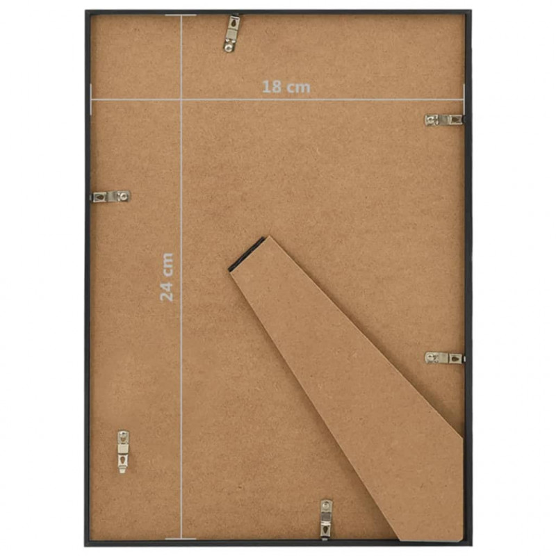 Ramki na zdjęcia, 3 szt., stojące, czarne, 18x24 cm, MDF