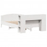 Łóżko z regałem, bez materaca, białe, 120x190 cm, sosnowe