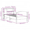 Łóżko z regałem, bez materaca, woskowy brąz, 75x190 cm, sosnowe