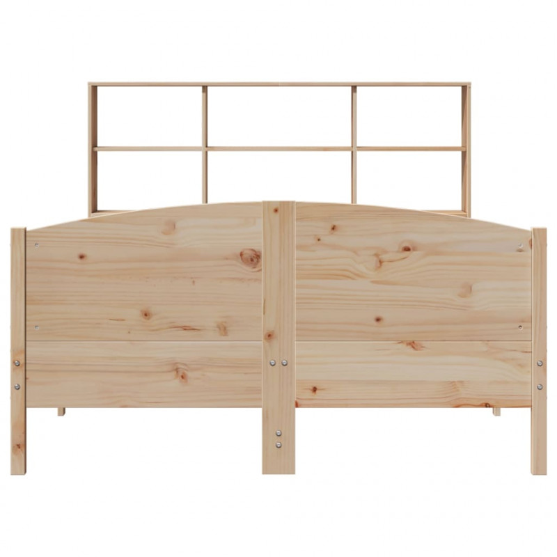 Łóżko z regałem, bez materaca, 160x200 cm, lite drewno sosnowe