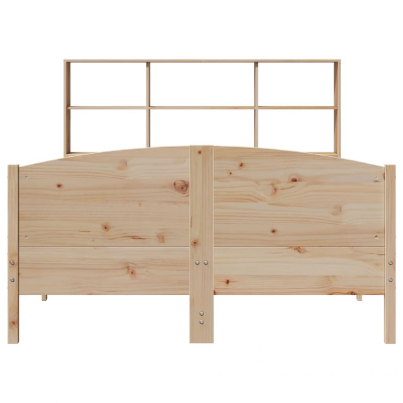 Łóżko z regałem, bez materaca, 150x200 cm, lite drewno sosnowe