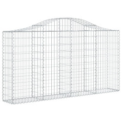 Kosze gabionowe, 14 szt, 200x30x100/120cm, galwanizowane żelazo