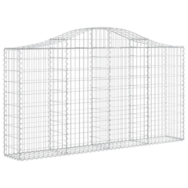 Kosze gabionowe, 14 szt, 200x30x100/120cm, galwanizowane żelazo