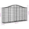 Kosze gabionowe, 14 szt, 200x30x100/120cm, galwanizowane żelazo