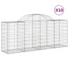 Kosze gabionowe, 10 szt, 200x50x80/100 cm, galwanizowane żelazo