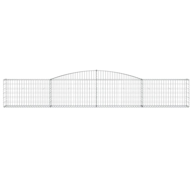 Kosze gabionowe, 3 szt, 400x30x60/80 cm, galwanizowane żelazo