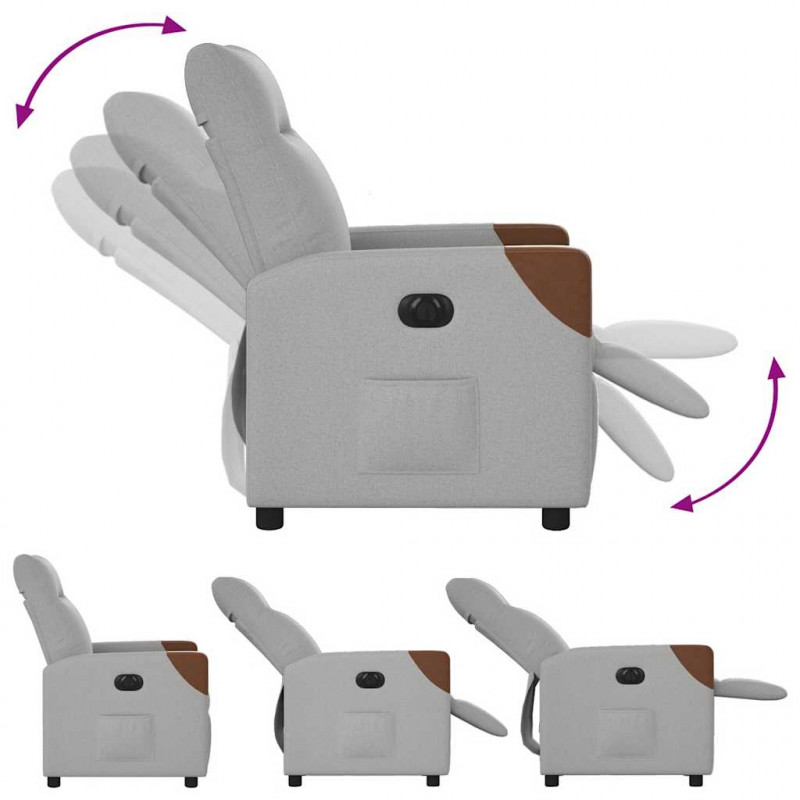 Elektryczny fotel rozkładany Cloud Grey Fabric
