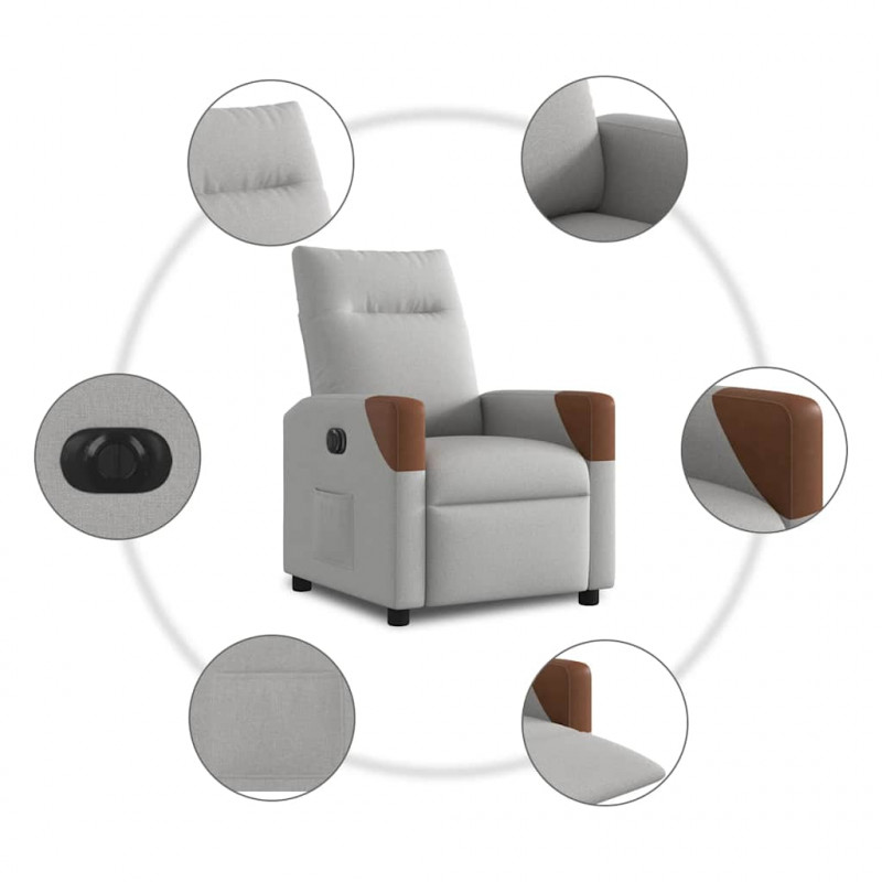 Elektryczny fotel rozkładany Cloud Grey Fabric