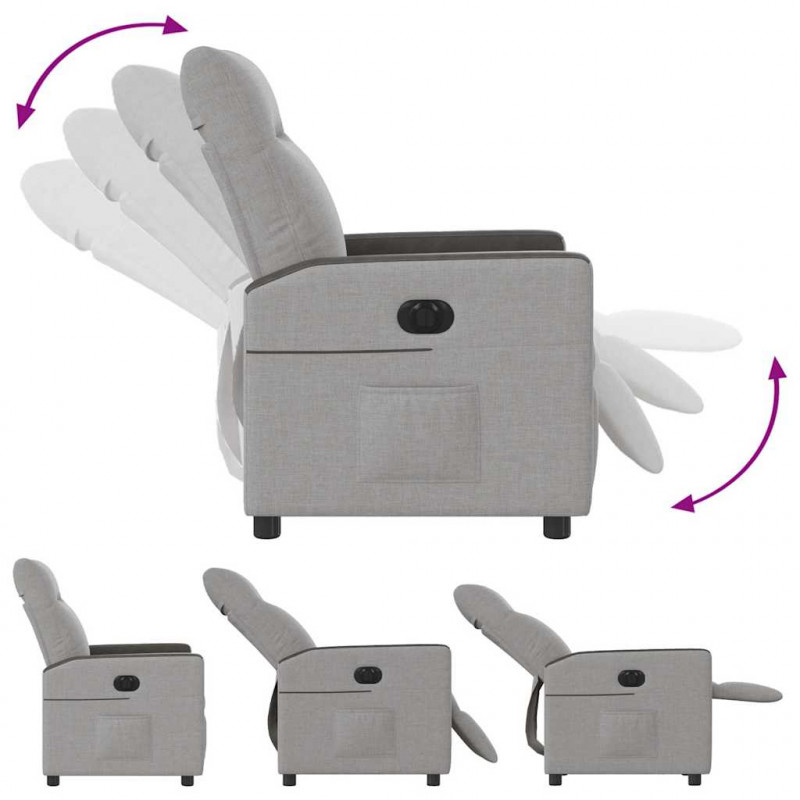 Elektryczny fotel rozkładany Cloud Grey Fabric