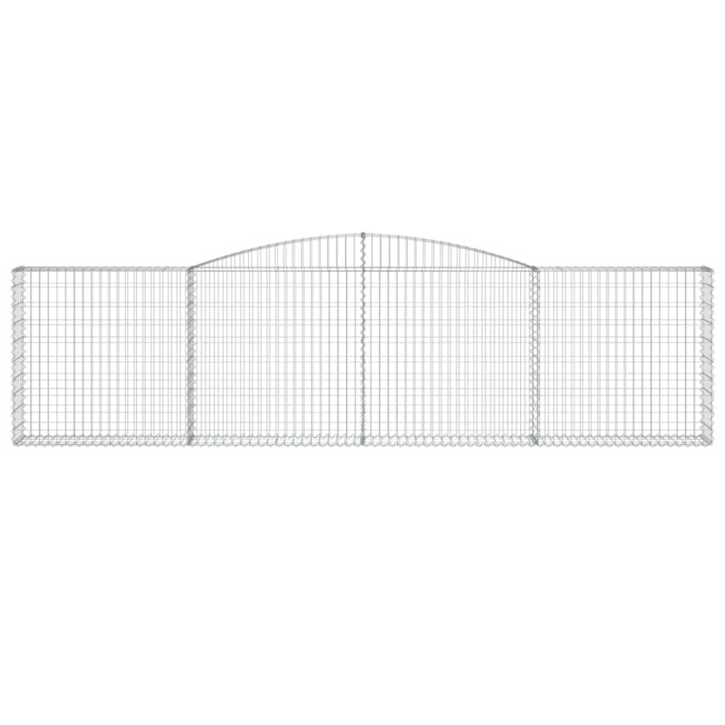 Kosze gabionowe, 5 szt, 400x30x100/120 cm, galwanizowane żelazo