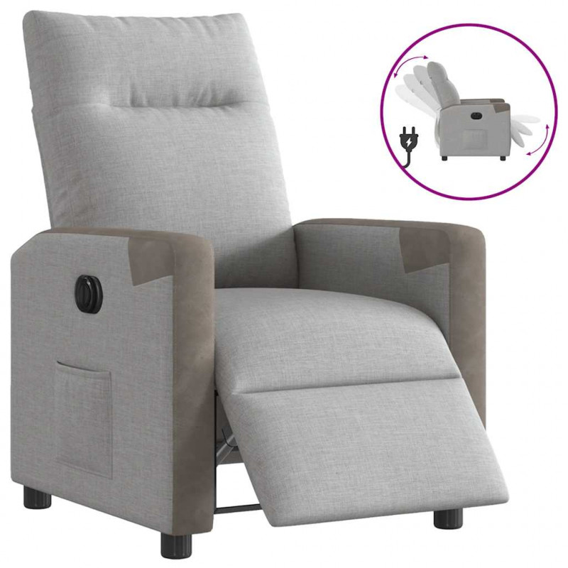 Elektryczny fotel rozkładany Cloud Grey Fabric