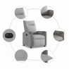 Elektryczny fotel rozkładany Cloud Grey Fabric