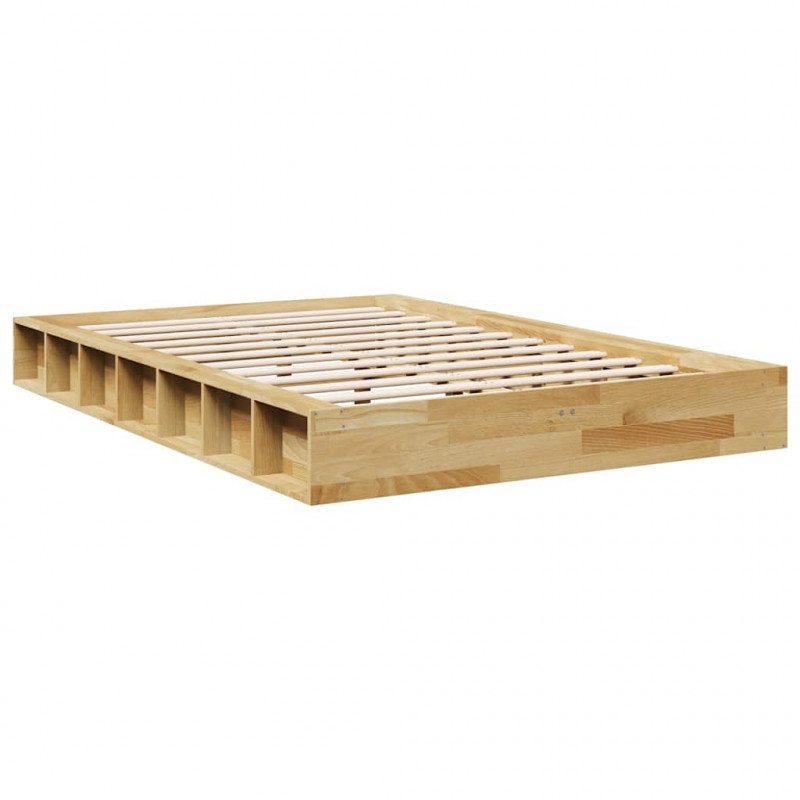 Rama łóżka bez materaca 120x200 cm lite drewno dąb
